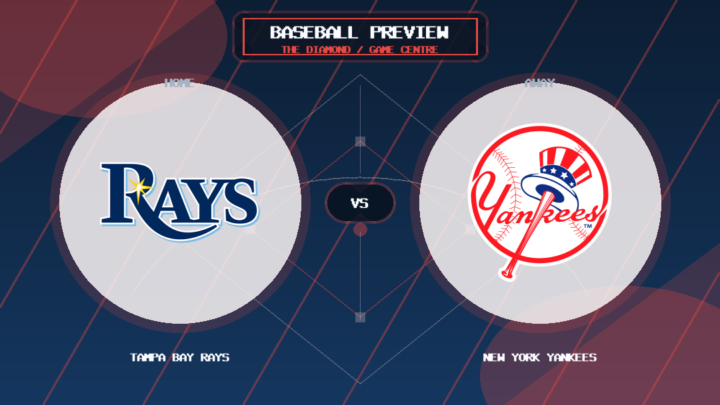 Tampa Bay Rays vs New York Yankees team logo match preview graphic